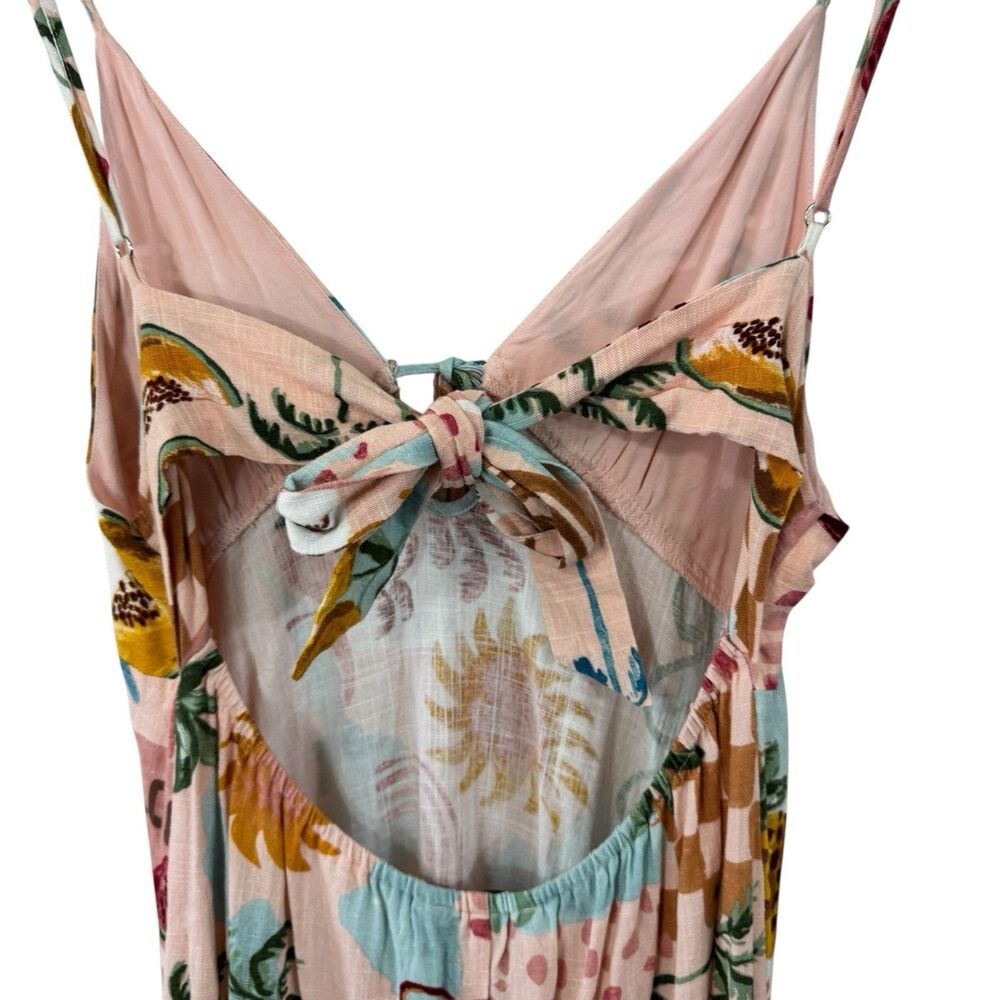 Anthropologie Paper Heart Large Fryit Fruit Maxi Dress Linen Blend Womens READ - Picture 11 of 14